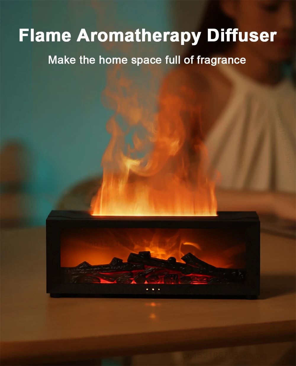aroma air humidifier essential oil diffuser for home fragrance diffuser flame air humidifier with rgb light and remote control