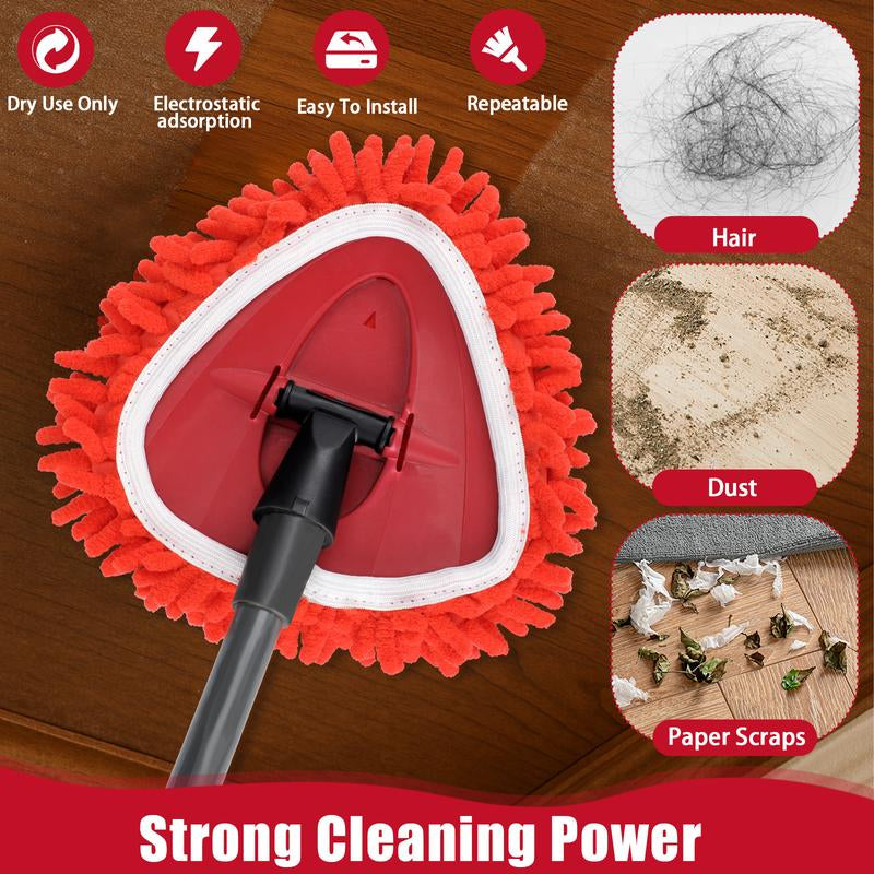 Chenille Duster Replacement Heads for O-Cedar 2025 Unique Design Heads Turn Mop into Long-Handle Duster Dry Cleaning Trap Pickup Dust Machine Washable