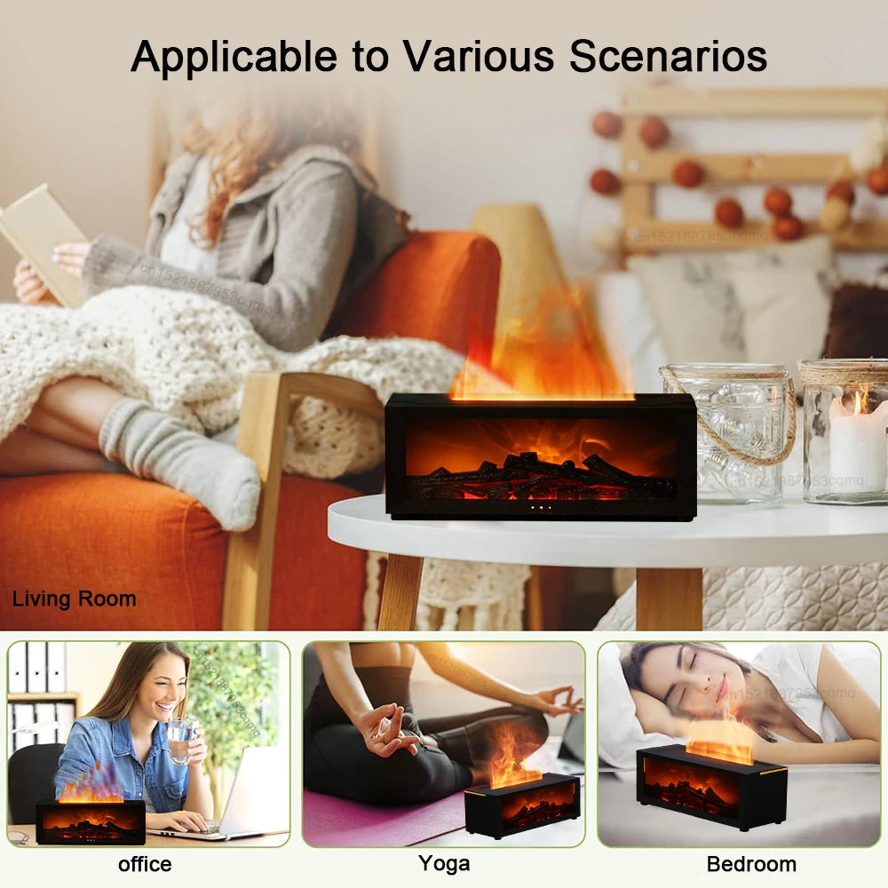 aroma air humidifier essential oil diffuser for home fragrance diffuser flame air humidifier with rgb light and remote control