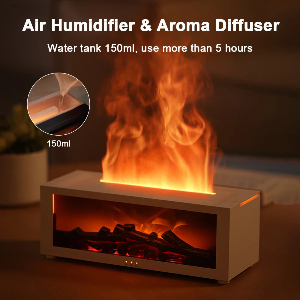 aroma air humidifier essential oil diffuser for home fragrance diffuser flame air humidifier with rgb light and remote control